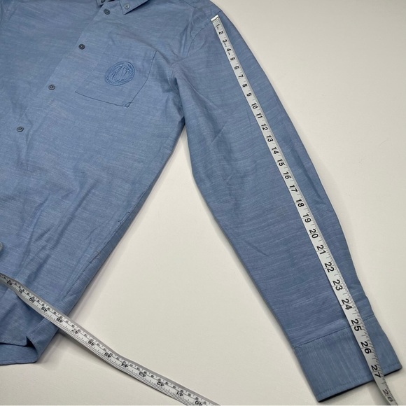 WESC Button Shirt Oden LS Oxford Unisex Long Sleeve Regular Fit Blue Cotton New - Picture 11 of 16